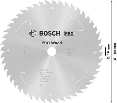 CIRKELSÅGKLINGA BOSCH ACCU ST TRÄ H, 184X16MM 48T