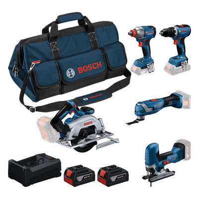Akkukonesarja Bosch 18 V 5-osainen GSR/GDX/GKS/GOP/GST 2x5,0Ah, GAL, laukku