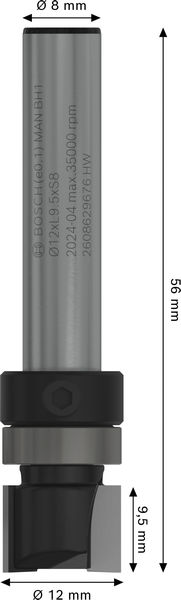 KANTFRÄS BOSCH HM 12,7MM L9,5 SK8