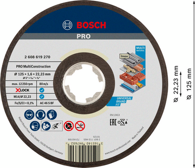 KAPSKIVA BOSCH XL MULTICONSTR, 125X1,6X22,2MM