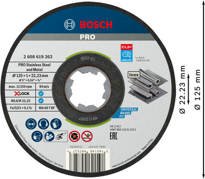 KAPSKIVA BOSCH X-LOCK STDI 125X22,2X1,0MM