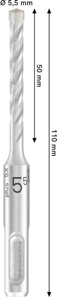Poravasaranterä Bosch PRO SDS+ 5X 5,5x50x110mm 10kpl
