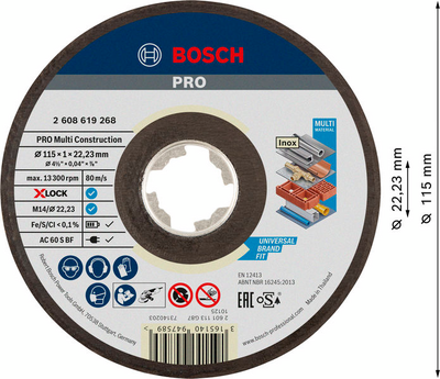 KAPSKIVA BOSCH XL MULTICONSTR 115X1,0X22,2MM