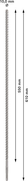 Poravasaranterä Bosch PRO SDS+ 5X 10x550x610mm
