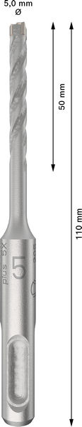 Poravasaranterä Bosch PRO SDS+ 5X 5x50x110mm 10kpl