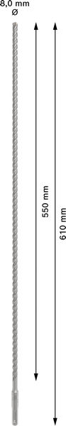 Poravasaranterä Bosch PRO SDS+ 5X 8x550x610mm