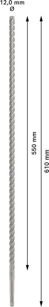 Poravasaranterä Bosch PRO SDS+ 5X 12x550x610mm
