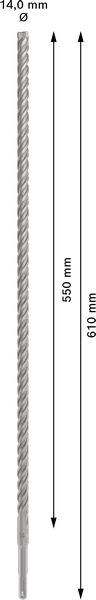 Poravasaranterä Bosch PRO SDS+ 5X 14x550x610mm