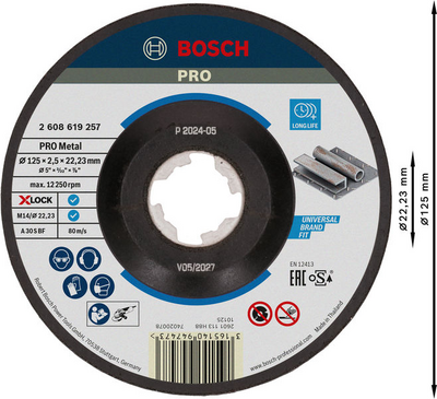 KAPSKIVA BOSCH XL EFM KRIMP 125X22,2X2,5MM
