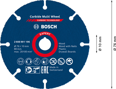 KAPSKIVA BOSCH MULTIWHEEL HM 76X10MM