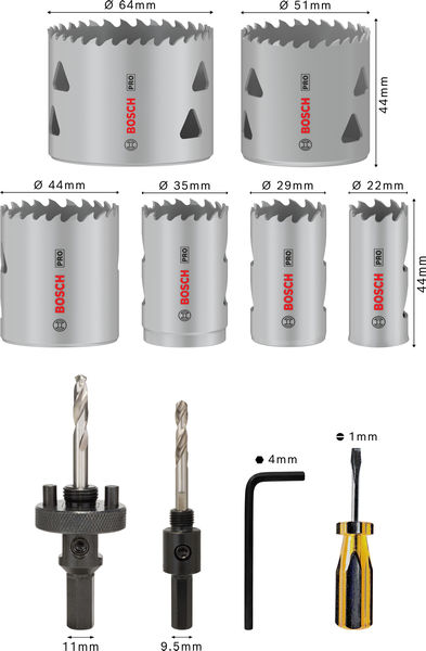 HÅLSÅGSET BOSCH ST MULTI BIM 19-76MM, 15 DELAR