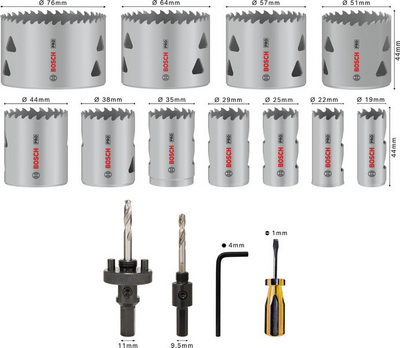 HÅLSÅGSET BOSCH ST MULTI BIM 22-64MM, 17 DELAR