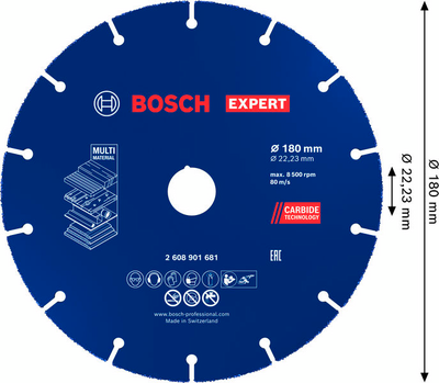 KAPSKIVA BOSCH MULTIWHEEL HM EXPERT, 180MM