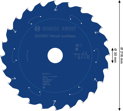 SÅGKLINGA BOSCH 216X30X1,7 24T 5G WO, CL EXP