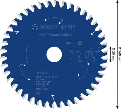 SÅGKLINGA BOSCH 140X20X1,8 42T 5G WO, CL EXP