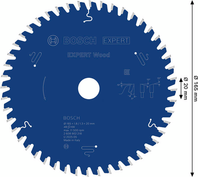 SÅGKLINGA BOSCH 165X20X1,8 48T 5G WO, EXP