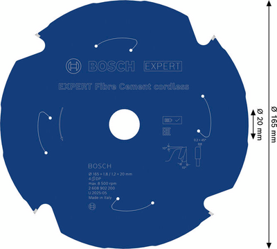 SÅGKLINGA BOSCH 165X20X1,8 4T 10G FC, CL EXP