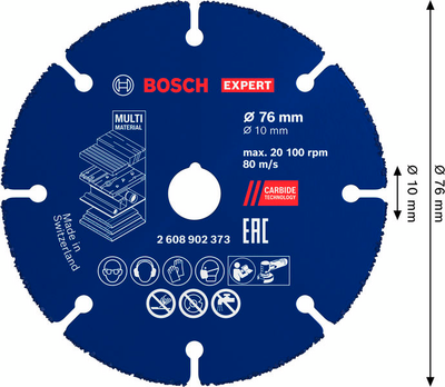 KAPSKIVA BOSCH MULTIWHEEL HM EXP, 76X10MM