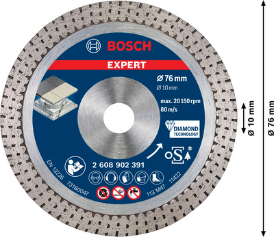 DIAMANTSKIVA BOSCH HARDCERAMIC, 76X10MM