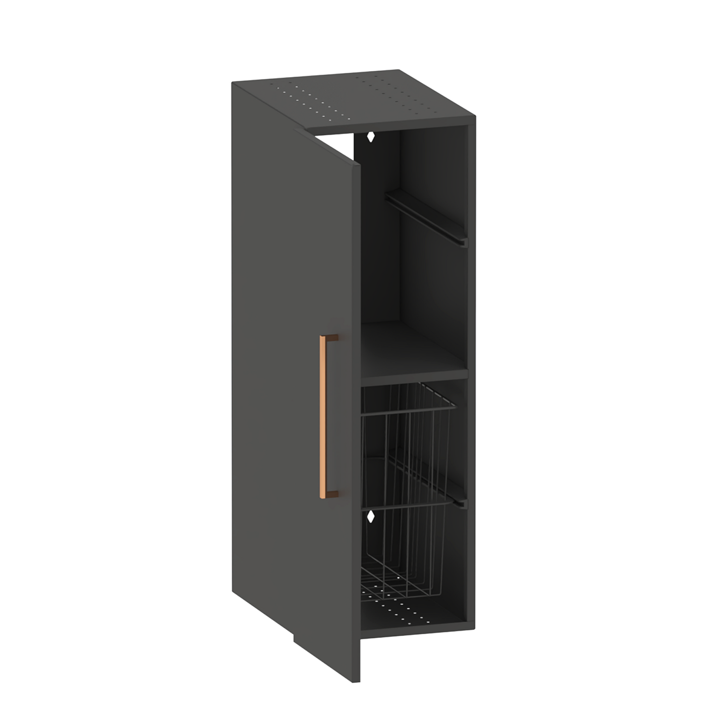Pyykkikaappi Polaria Duo 300x400x850mm harmaa