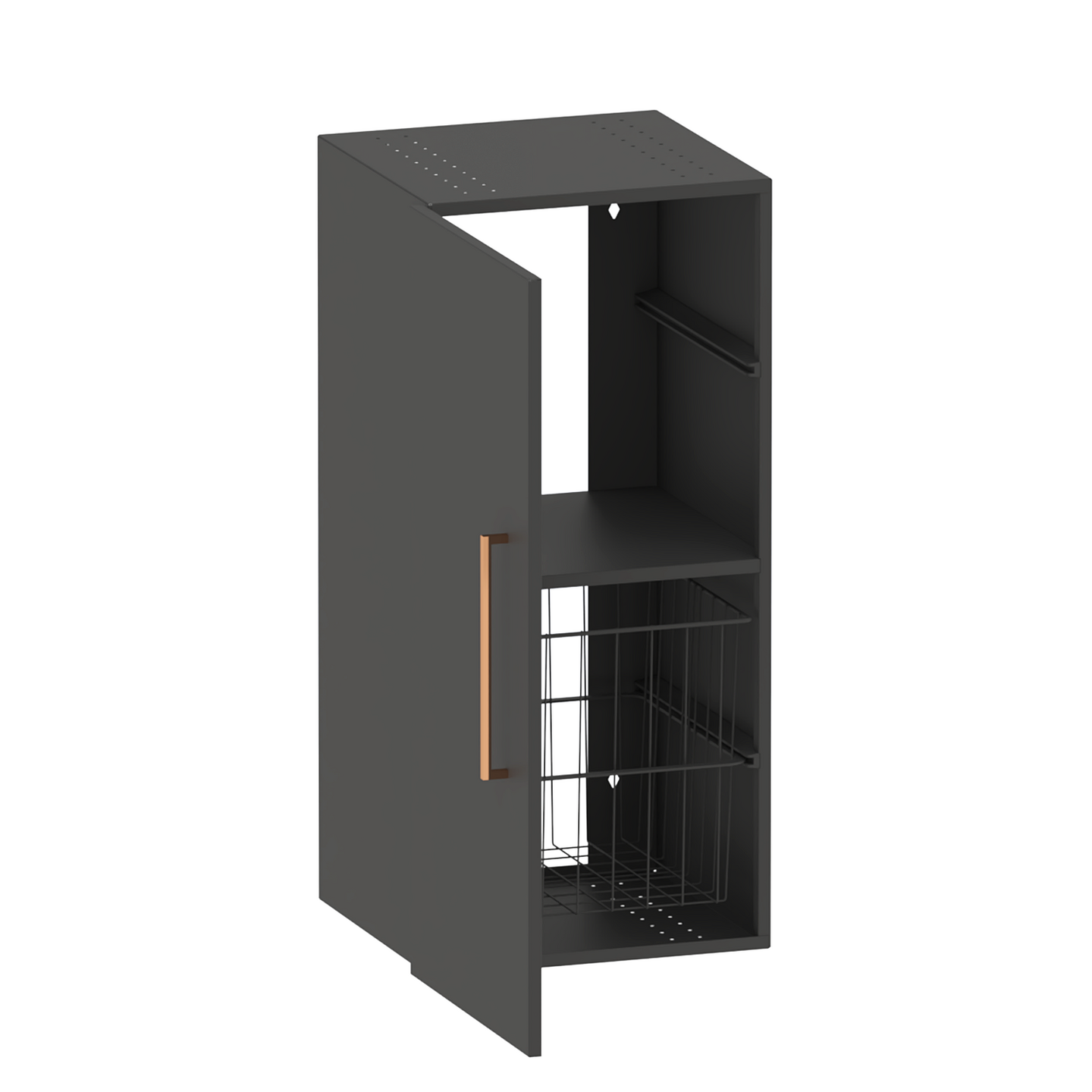 Pyykkikaappi Polaria Duo 400x400x850mm harmaa