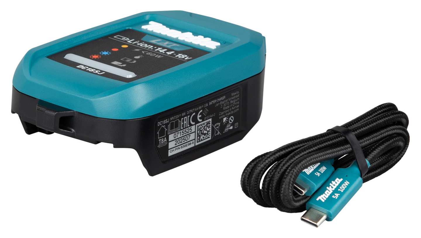 Latauslaite Makita DC18SJ USB-C PD 60-100W