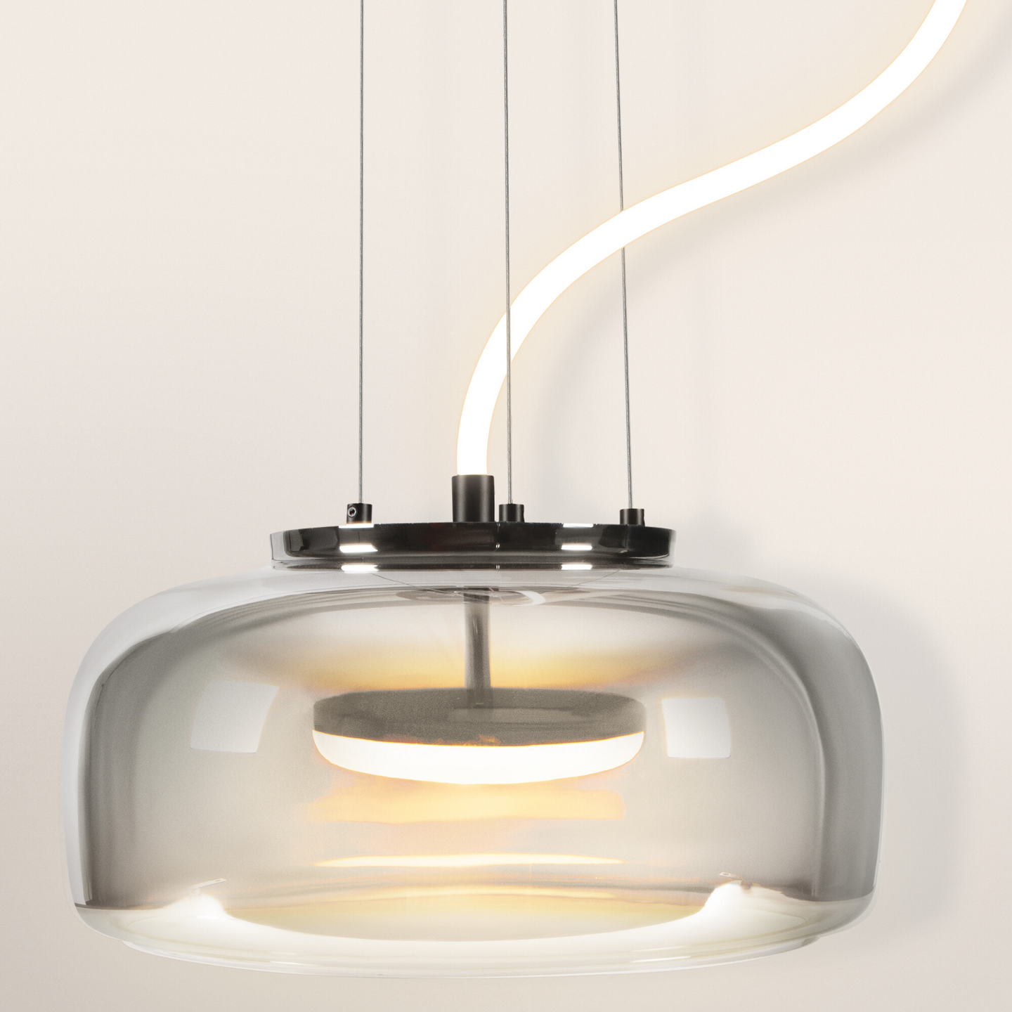 LED-riippuvalaisin OSRAM Decor Glow Pendant 32W 3000K 2500lm Click Select harmaa