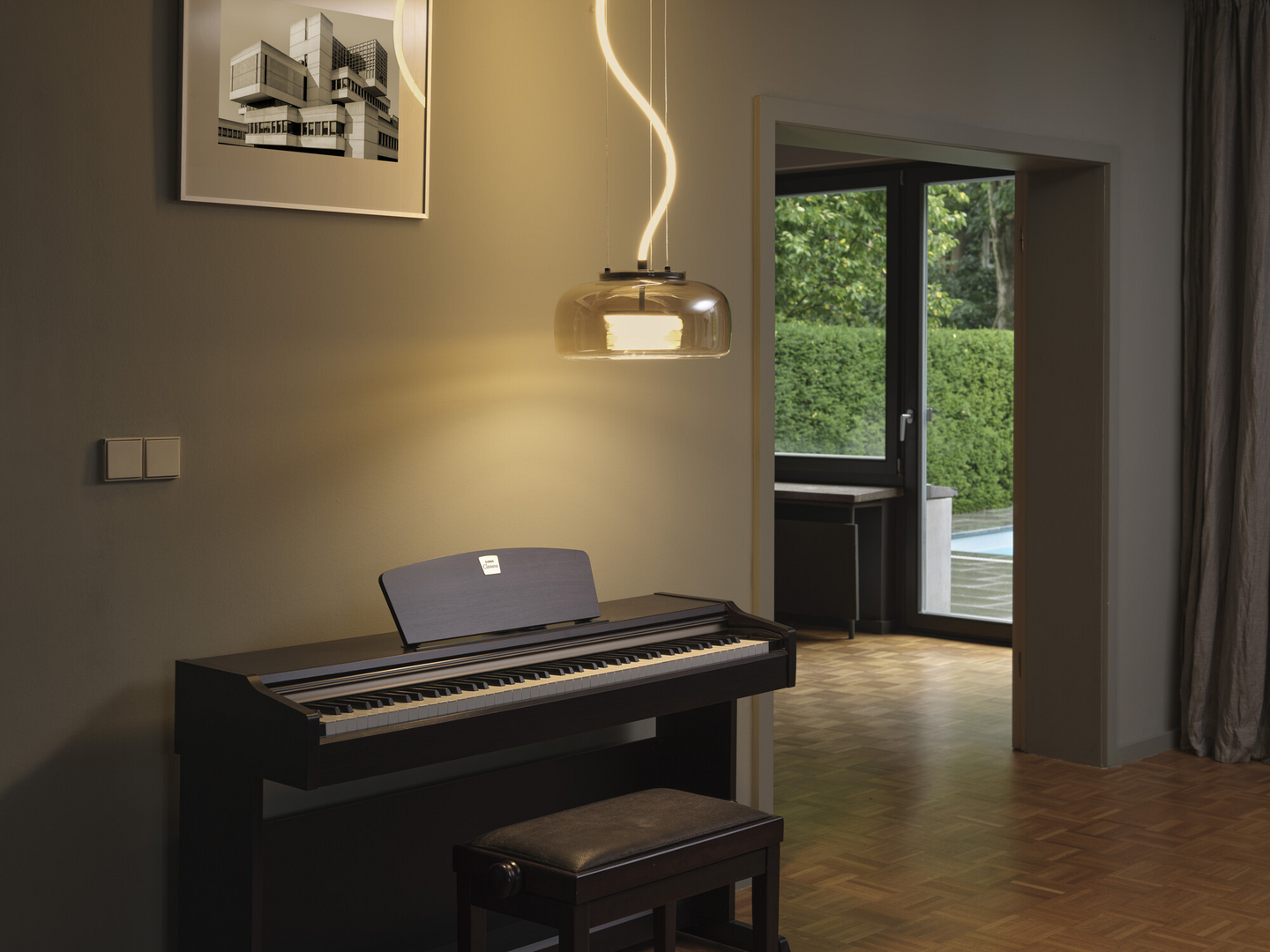 LED-riippuvalaisin OSRAM Decor Glow Pendant 32W 3000K 2500lm Click Select harmaa