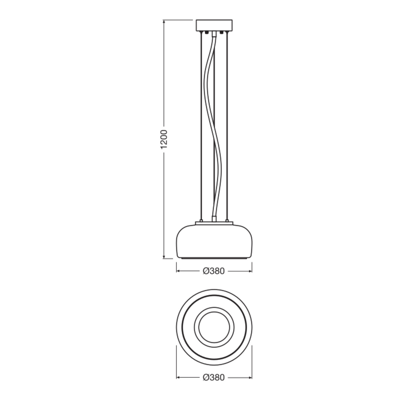 LED-riippuvalaisin OSRAM Decor Glow Pendant 32W 3000K 2500lm Click Select harmaa