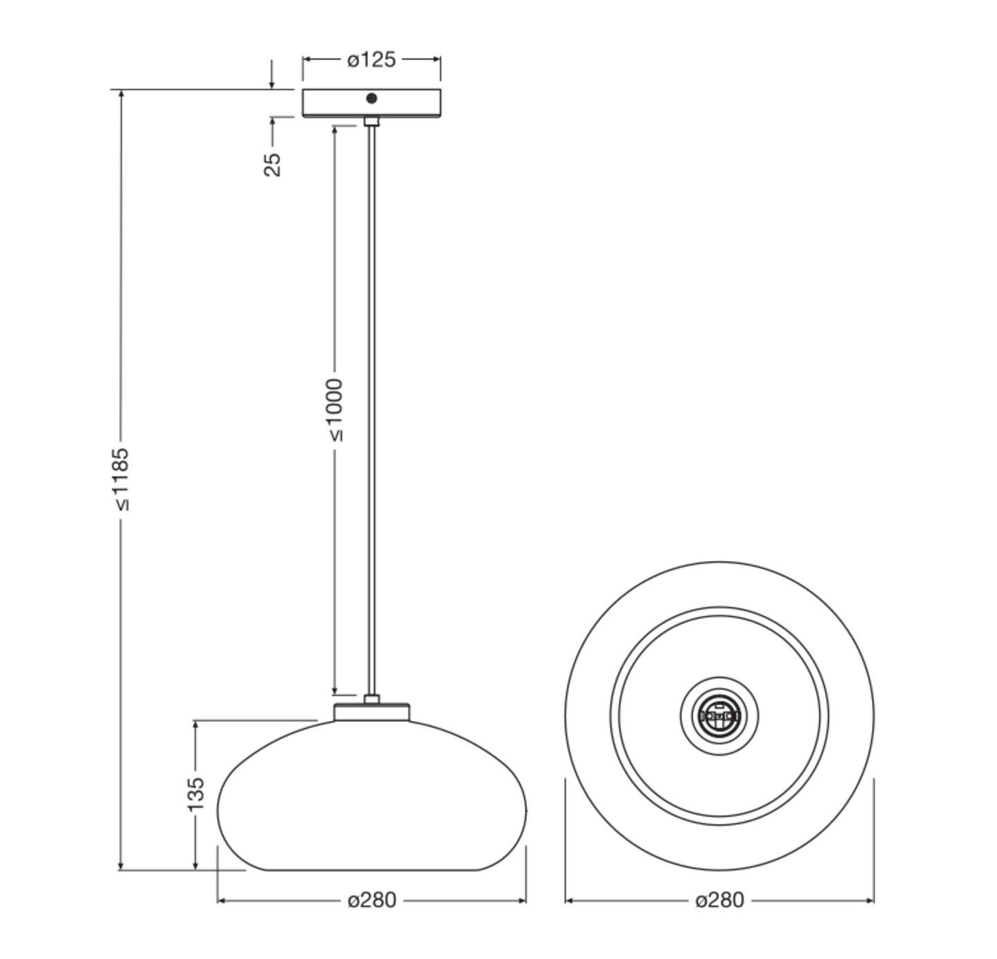 LED-riippuvalaisin OSRAM Decor Smoke Glass E27 musta