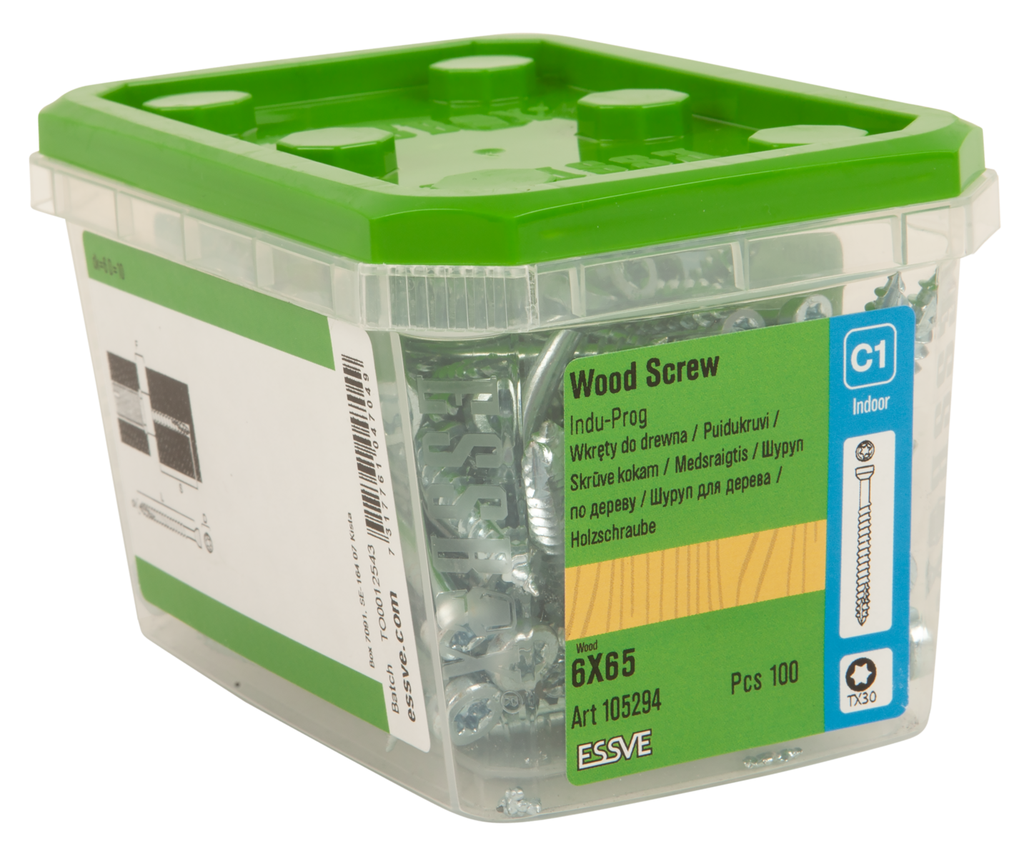 TRÄSKRUV INDU-PROG 6X65 100ST TX30 LÄTT DÖRR/FÖNSTERMONTAGE