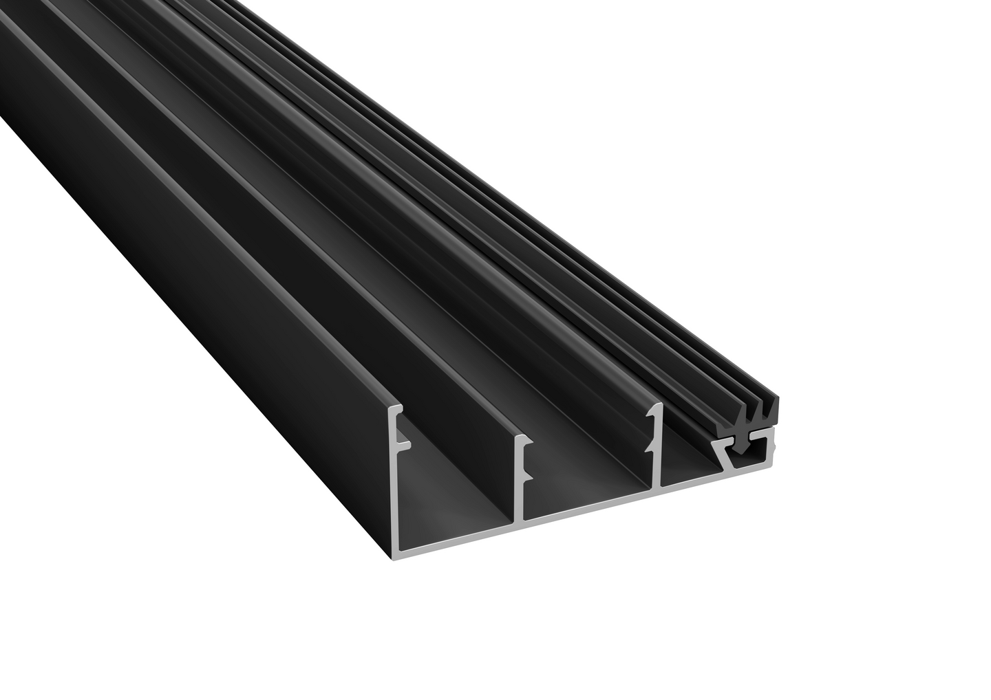 PROFILUNDERDEL GOP PLASTTAK KANT, ALU SVART 16 4000MM