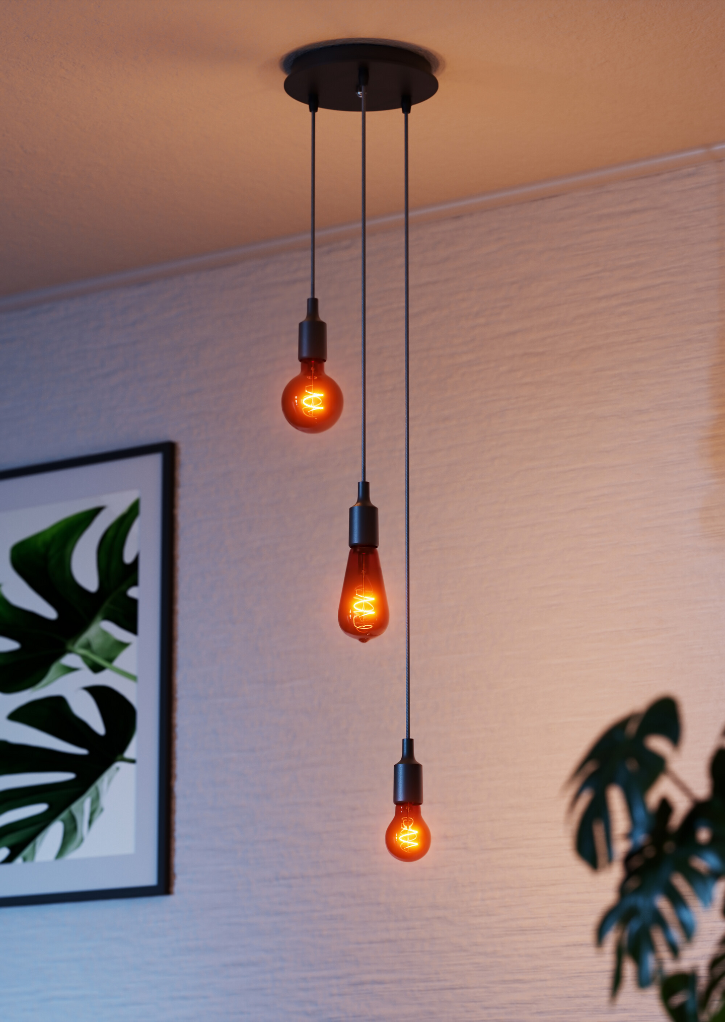 Kattokuppi OSRAM Vintage 1906 Canopy Triple Round musta