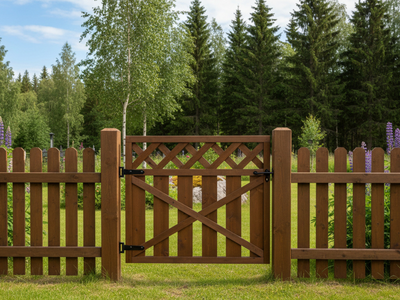 Porttielementti Tammiston Puu Lehtoharju  A31R 900x800mm kestopuu ruskea