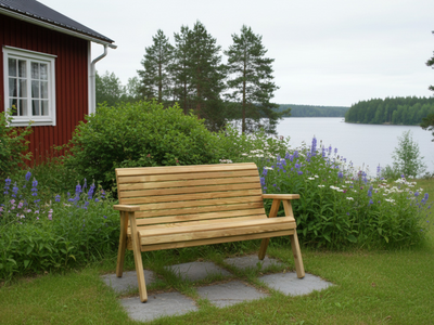 Sohva Tammiston Puu Elli 120cm vihreä kestopuu