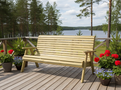 Sohva Tammiston Puu Elli 160cm vihreä kestopuu