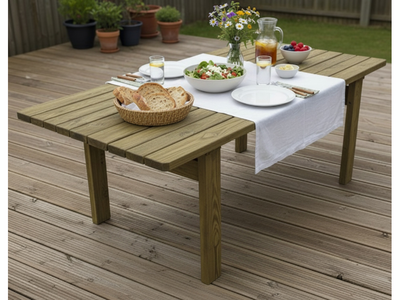 Pöytä Tammiston Puu Amelia 145x100 cm vihreä kestopuu