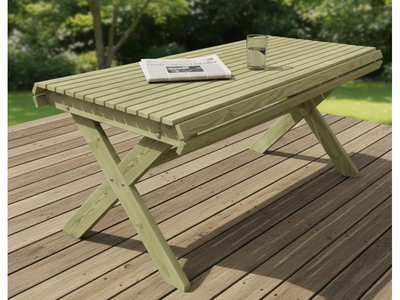 Pöytä Tammiston Puu Susanna 120x77cm vihreä kestopuu