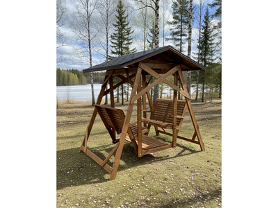 Harjakatto  Sanni-keinuun Tammiston Puu kestopuu ruskea