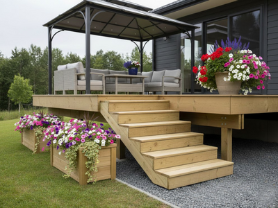 Portaan reisipuu 6-askelmaa Tammiston Puu kestopuu vihreä