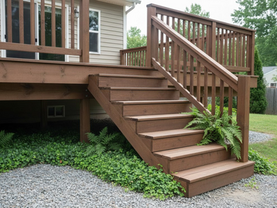 Portaan reisipuu 7 askelmaa Tammiston Puu K07R kestopuu ruskea