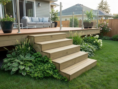 Portaan reisipuu 5 askelmaa Tammiston Puu K07/5 kestopuu vihreä