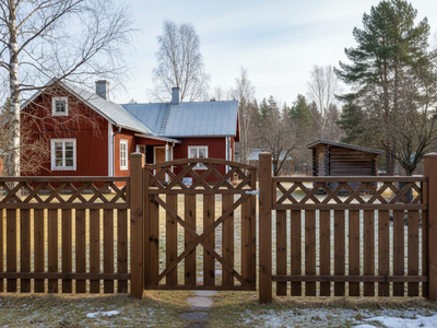 Porttielementti Tammiston Puu Lehtoharju A30R 90x98/114cm kestopuu ruskea