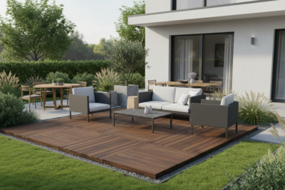 Pihalaatta Tammiston Puu 900x900x21mm kestopuu ruskea