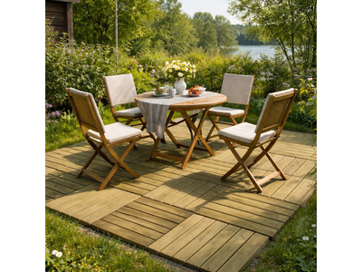 Pihalaatta Tammiston Puu 600x600x16mm kestopuu vihreä