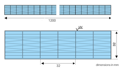 KANALPLAST GOP MULTIGLAS HX OPALVIT 3000X1200X32 MM