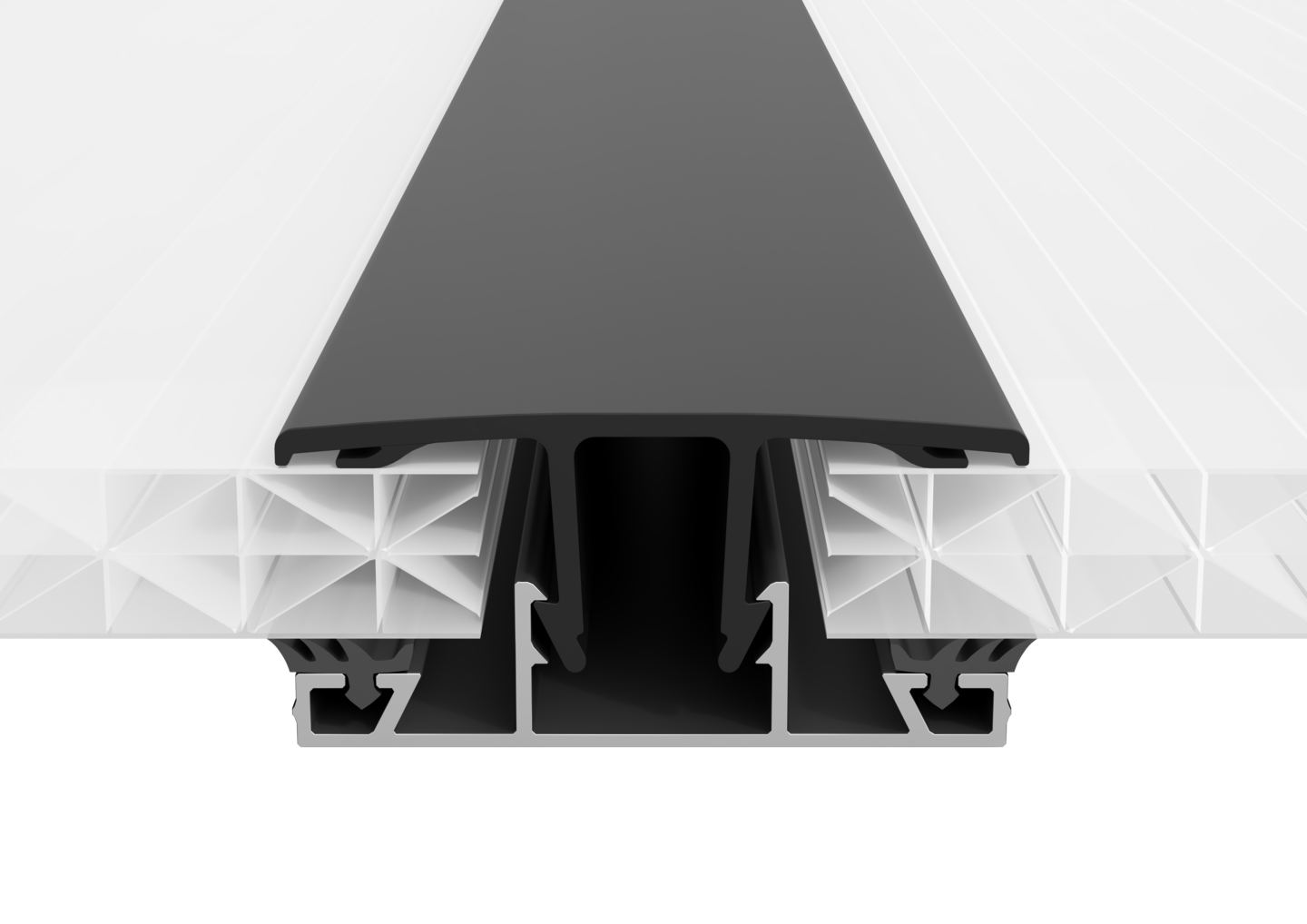 MITTPROFIL GOP PLASTTAK SVART ALU, 10/16MM 3500MM