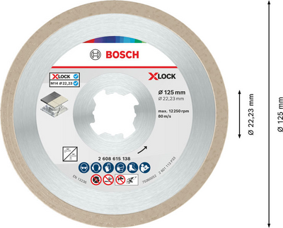 DIAMANTSKIVA BOSCH X-LOCK STD CERAMIC 125XMM