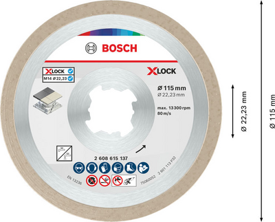 DIAMANTSKIVA BOSCH X-LOCK STD CERAMIC 115XMM
