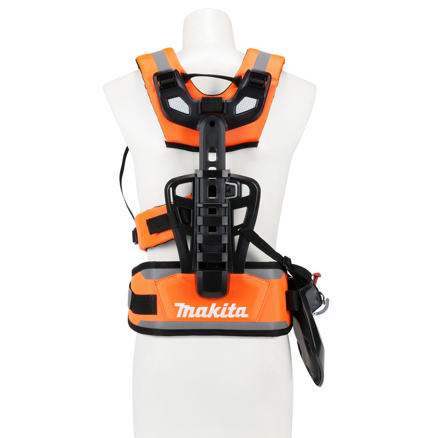 Valjaat Makita huomioväri lannevyöllä ja säädettävällä selkätuella